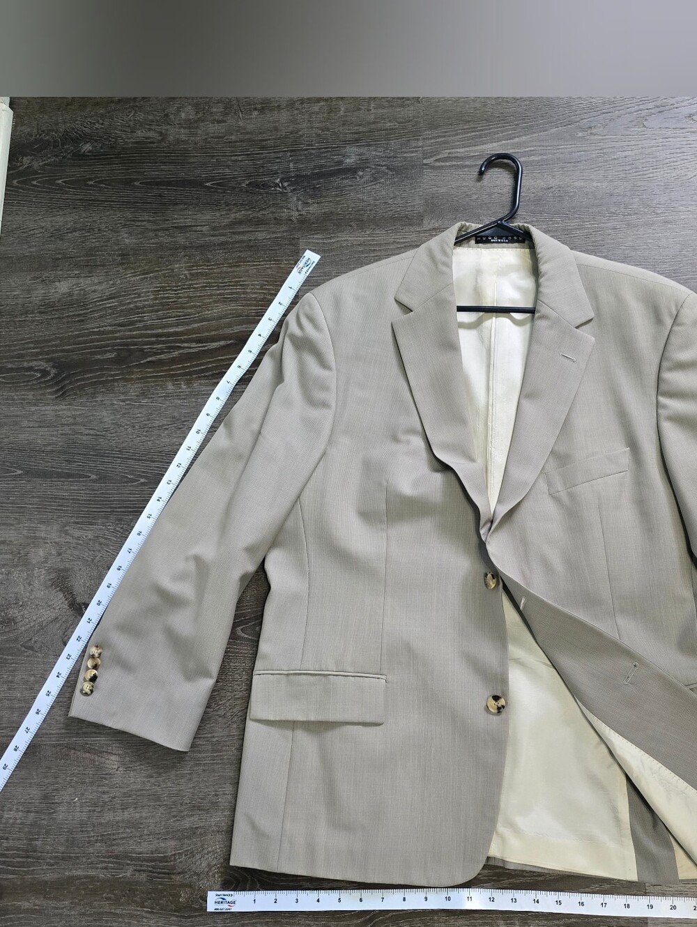 Boss Men's Beige Single-Breasted Blazer